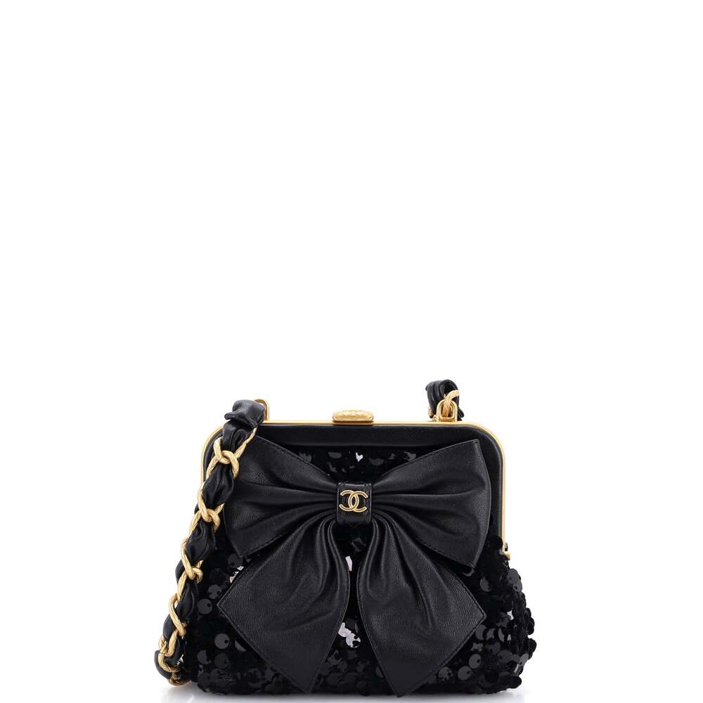 Chanel Bow Frame Clutch With Chain #254515C42B